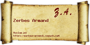Zerbes Armand névjegykártya